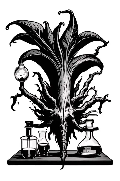 Mandrake laboratory tattoo design idea