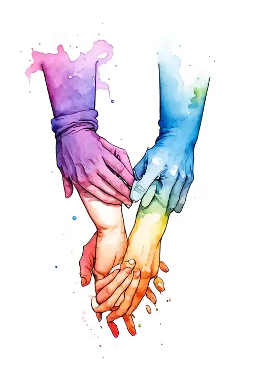 Lesbian hand choking each other tattoo design idea