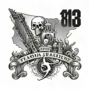 area code 813 inside tampa florida state tattoo design idea