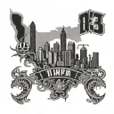 area code 813 inside tampa florida state tattoo design idea