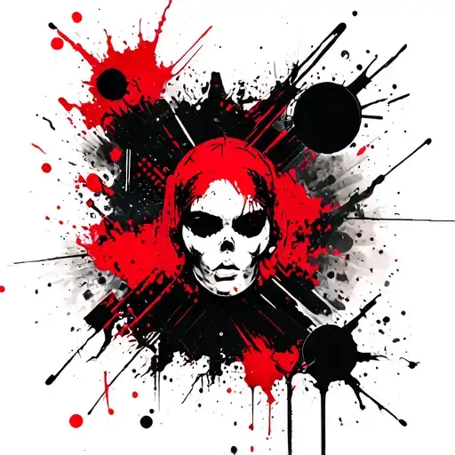 cyberpunk 2077 cyberware symetrical and geometrical tattoo design idea