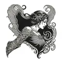 the morrigan Irish goddes tattoo design idea