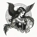 the morrigan Irish goddes tattoo design idea