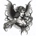 the morrigan Irish goddes tattoo design idea