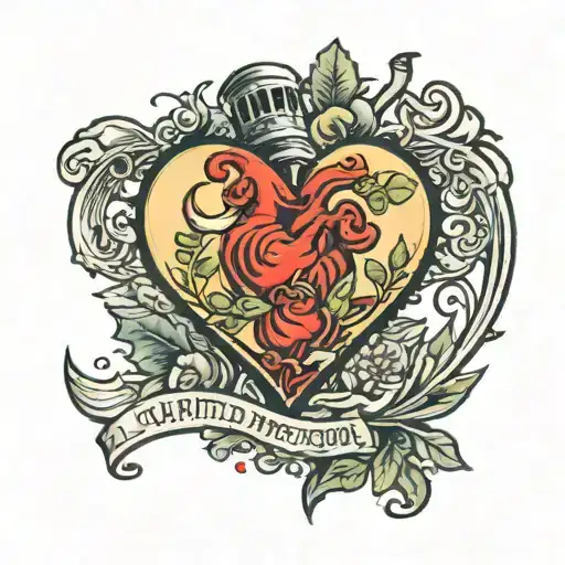 haunted mansion heart  tattoo design idea