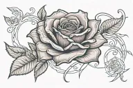 rose with the name tattoo design idea