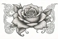 rose with the name tattoo design idea