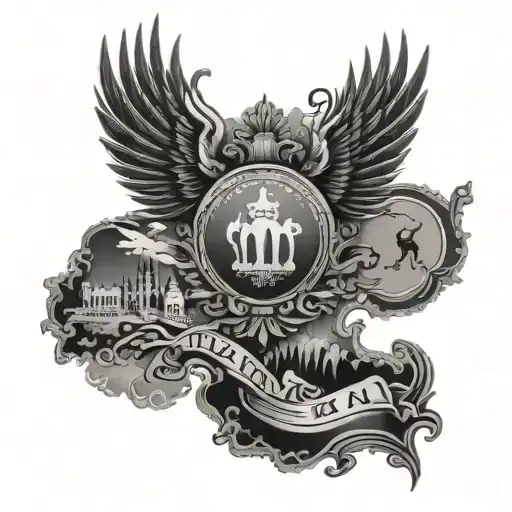 punjab map with wings tattoo design idea