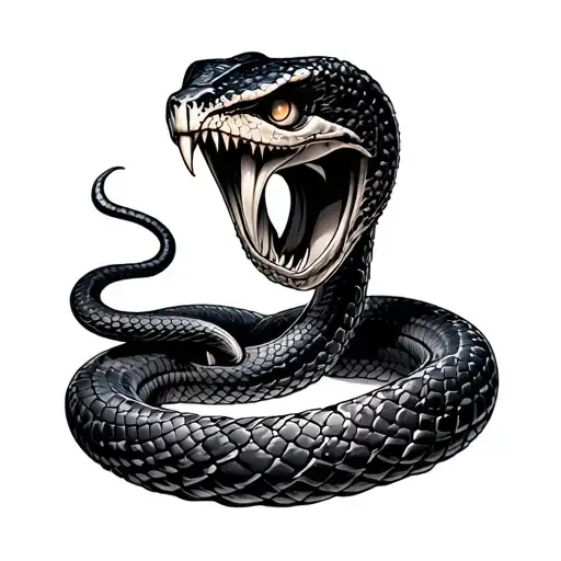 Coverup cyborg snake tattoo design idea