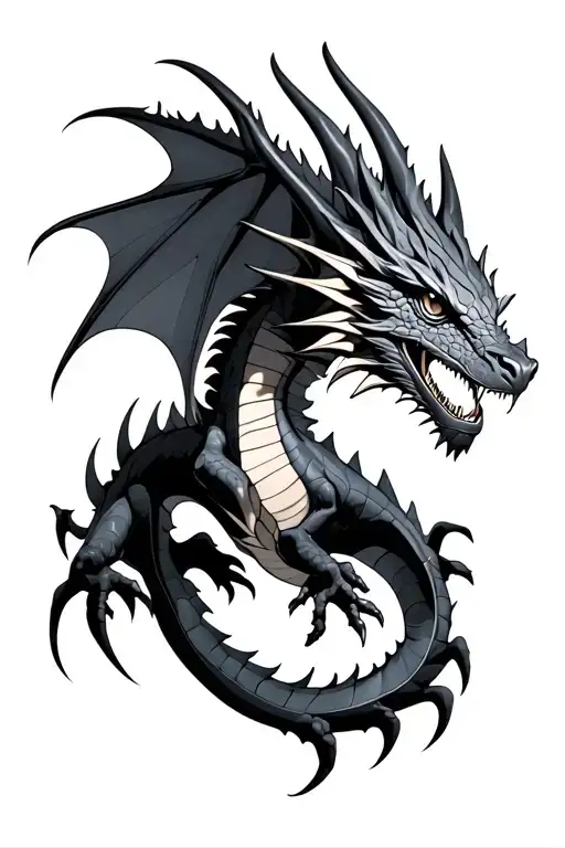 mini dragon flying tattoo design idea