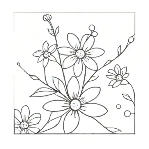 daisy chain tattoo design idea