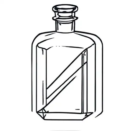 Crystal alcohol bottle tattoo design idea