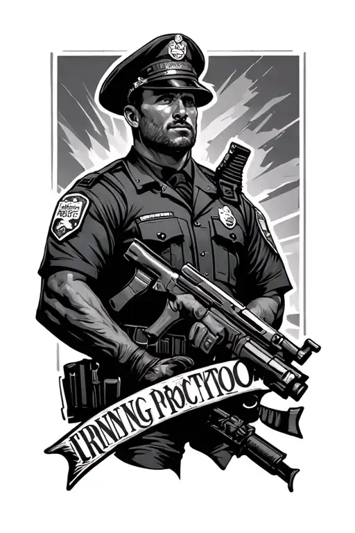 Strong, protector, kind, tenacious, powerful, father, cop, army tattoo design idea