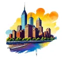 cincinnati skyline tattoo design idea