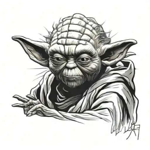 Maitre Yoda star wars tattoo design idea