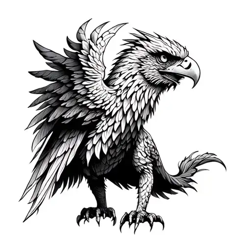 gryphon symbolizing strength tattoo design idea