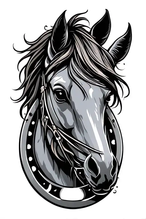 horseshoe tattoo design idea