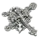 rosary with chrome hearts cross wrapped tattoo design idea