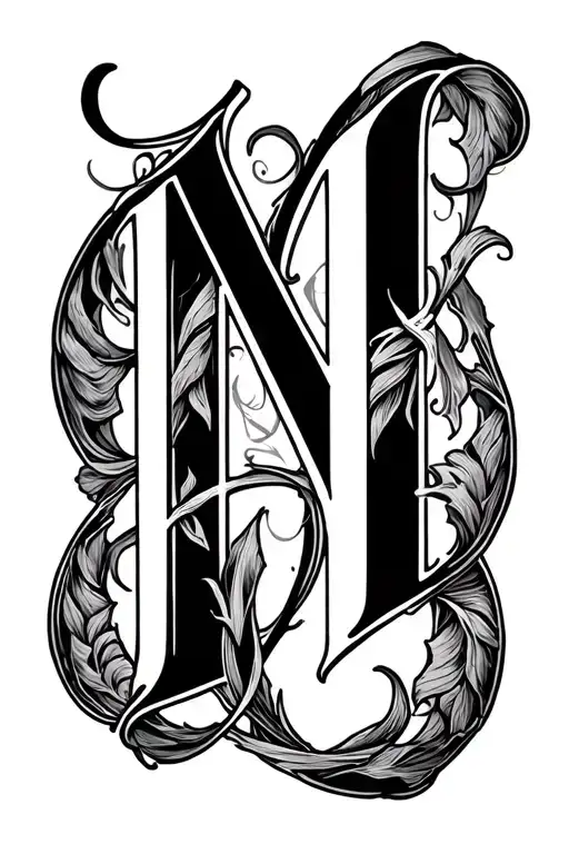A relatively small tattoo design that artistically intertwines the letter "M" three times, forming a subtle monogram or  tattoo design idea