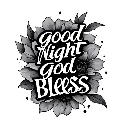 good night, god bless tattoo design idea