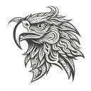 Polynesian eagle head tattoo design idea