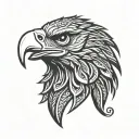 Polynesian eagle head tattoo design idea