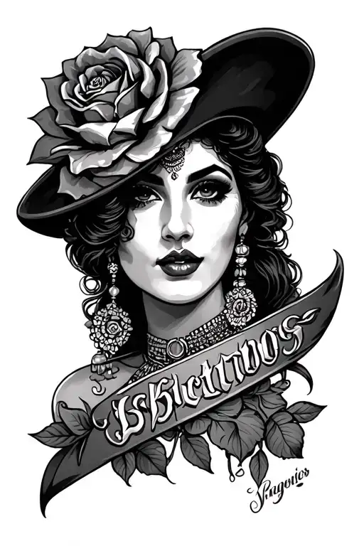 old English anita chicano style tattoo design idea