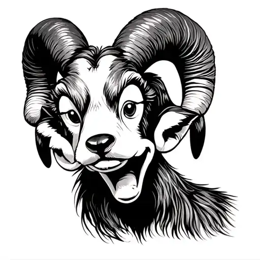 goofy aries tattoo design idea