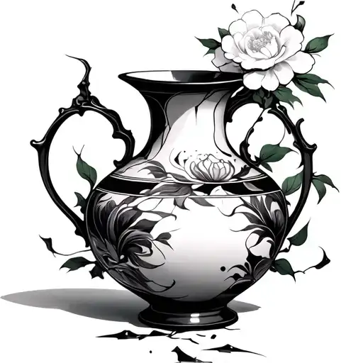 A broken vase repaired with Kitsungi tattoo design idea