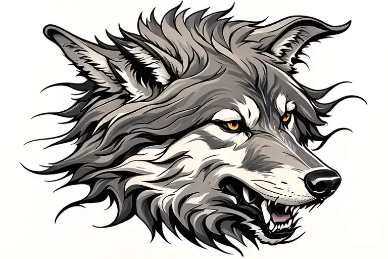 fenrir wolf tattoo design idea