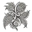 double s pattern tattoo design idea