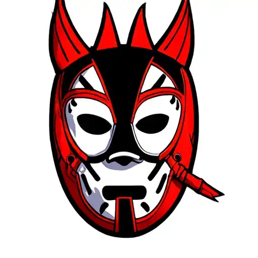 retro wrestler mask tattoo design idea