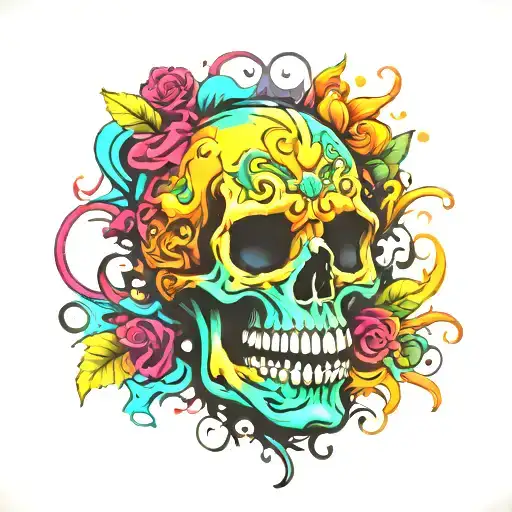 Skull lover tattoo design idea