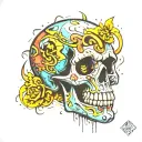 Skull lover tattoo design idea