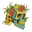 Skull lover tattoo design idea