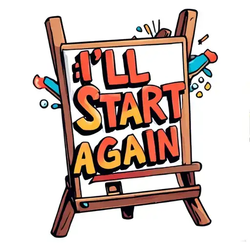 "I'll start again" a blank easel tattoo design idea