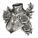 slave collar bone tattoo design idea