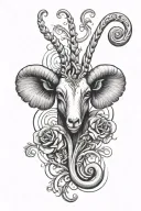 Aries, music notes, rape survivor, drug addiction recovery symbol tattoo design idea
