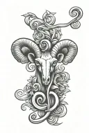 Aries, music notes, rape survivor, drug addiction recovery symbol tattoo design idea