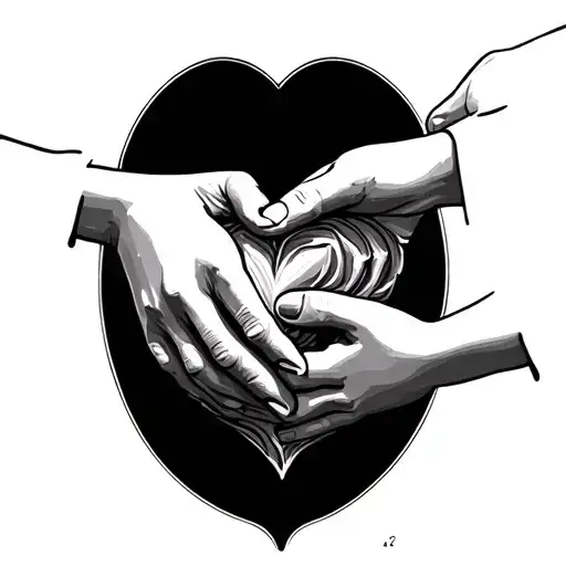 hands molding clay into a heart shape tattoo design idea