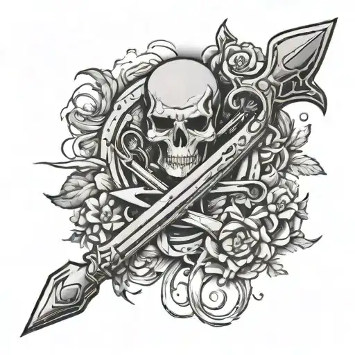 cancer sign and trowel tattoo design idea