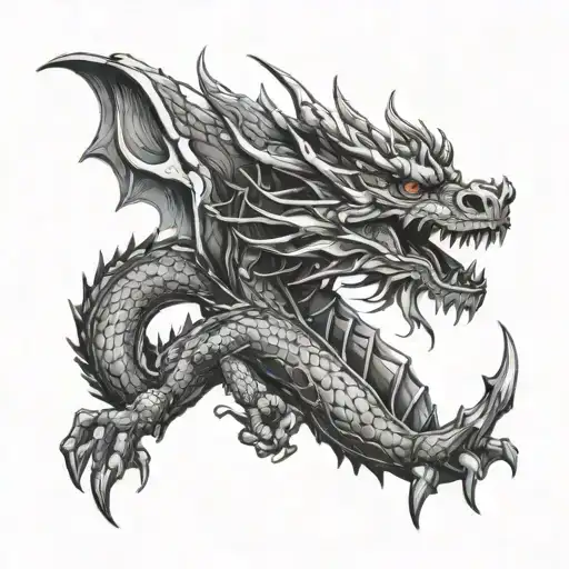 Wood Dragon tattoo design idea