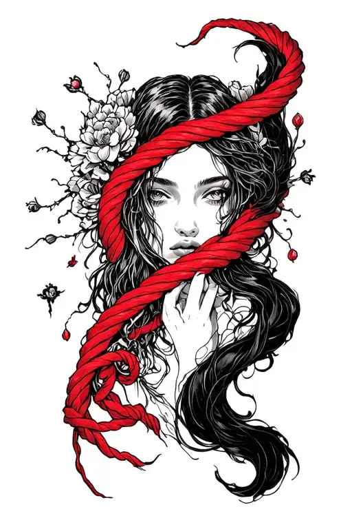 Red String Of Fate tattoo design idea