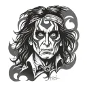Alice Cooper Stencil tattoo design idea