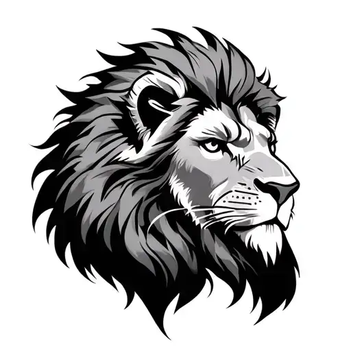 lion and viking  tattoo design idea
