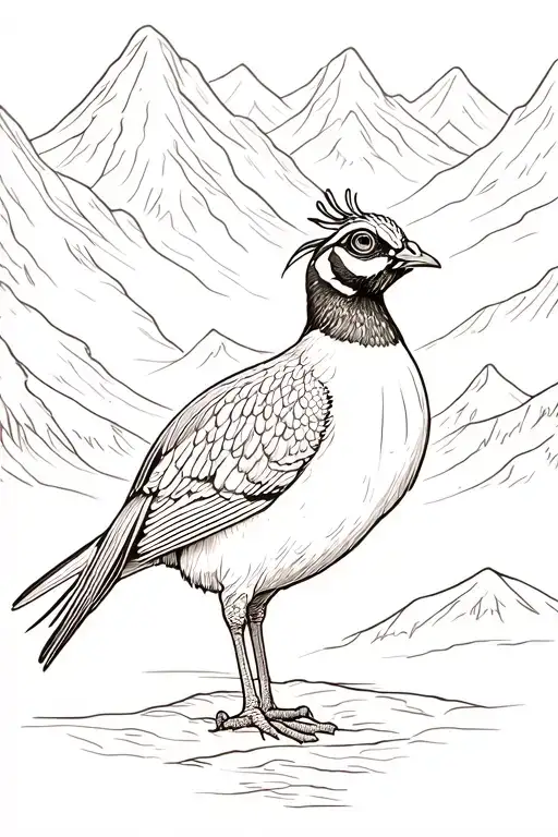 woods mountains bass pheasant tattoo design idea