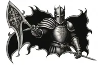 scarlet knight holding a sword tattoo design idea