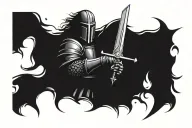 scarlet knight holding a sword tattoo design idea