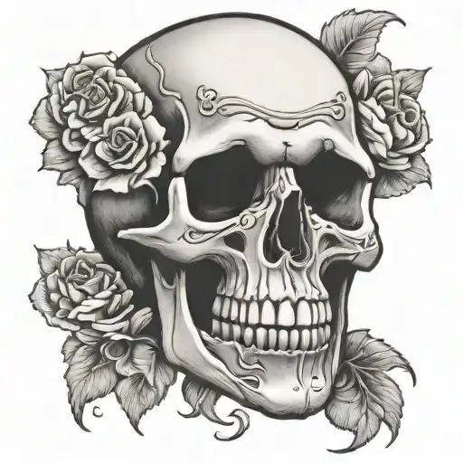 grateful dead skull tattoo design idea