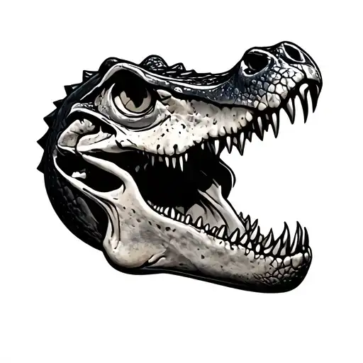 alligator skull tattoo design idea